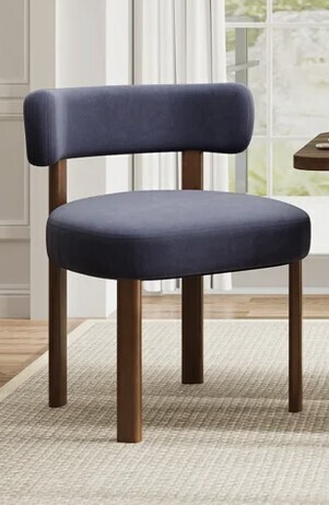Hokku Designs Upholstered Solid Wood Dining Chair Side Chair in Blue New in box $399