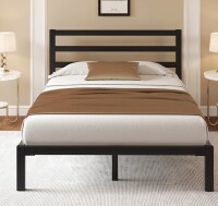 Ebern Designs Queen Elegant Metal Bed Frame with Classic Headboard, Under-Bed Storage, Easy Assembly, Black New in Box $399