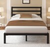 Ebern Designs Queen Elegant Metal Bed Frame with Classic Headboard, Under-Bed Storage, Easy Assembly, Black New in Box $399