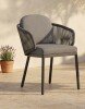 Latitude Run&reg; Harmon 23.8" W Aluminum Rope-Wrapped Outdoor Dining Chair with Cushions New In Box $399