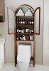 George Oliver Arched Over The Toilet Storage Cabinet With 2 Acrylic Doors, 4 Tier Slim Narrow Arch Toilet Rack With Adjustable Shelf in Walnut $299