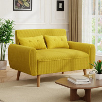 George Oliver Modern Cotton Corduroy Loveseat For Small Spaces, Yellow, New in Box $399
