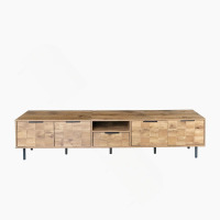 Hewei 78" Natural Wood Entertainment Center TV Console Stand, TV Media with Storage, New in Box $399