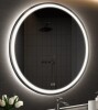 Orren Ellis 32" Round Naliyah Framelesss Round LED Bathroom Mirror with Lights, Makeup Mirror with Front and Backlit, Anti-Fog, 3 Colors and Dimmable Light New In Box $799