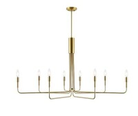 LightSociety Bella 8-Light Candelabra Chandelier, Brushed Brass Finish, Contemporary Mid Century Modern Style Lighting Fixture New In Box $399