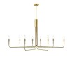 LightSociety Bella 8-Light Candelabra Chandelier, Brushed Brass Finish, Contemporary Mid Century Modern Style Lighting Fixture New In Box $399