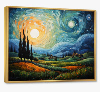 Millwood Pines Vangogh the Swaying Cypress II Wall Art, 24" x 36" New In Box $199
