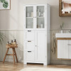 Red Barrel Studio Yeghia 56.6? H Freestanding White Bathroom Cabinet with Adjustable Shelf, Wood Storage Cabinet, New in Box $399