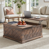 Gracie Oaks Nilla Wood Storage Coffee Table with Lift Top, 35.5" Convertible Dining Table for Living Room, Modern Center Table with Hidden Storage Compartment, Rising Tabletop for Small Spaces, Apartment & Home Office New In Box $399