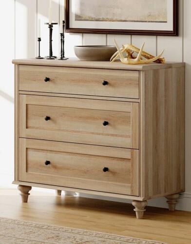 Charlton Home 3 Drawer Dresser for Bedroom, WAMPAT Dresser for Bedroom with 3 Drawers, Oak Kids Dressers with Wide Chest of Drawers New In Box $599