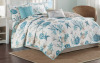 Madison Park 6pc Full/Queen Ocean View Cotton Sateen Reversible Coverlet Set Aqua: Nautical Coastal Style, Includes 3 Decorative Pillows New In Box $199