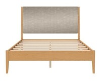 DHP Dacin Wood Bed Frame with Upholstered Headboard, Queen, Beige, Linen, (2 Boxes), New in Box $499