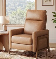 Colamy 32-in W Cocoa Mid-Century Modern PU Leather Recliner Chair with 3-Position Tilt New $699