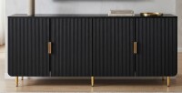 Mercer41 64.8" Navy Blue Fluted TV Stand with Gold Handles, Modern Media Console with Storage for TVs up to 75" New in Box $699