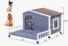 Archie & Oscar Large Wooden Dog House with Terrace and Waterproof Roof, Ideal for Small and Medium Dogs $299