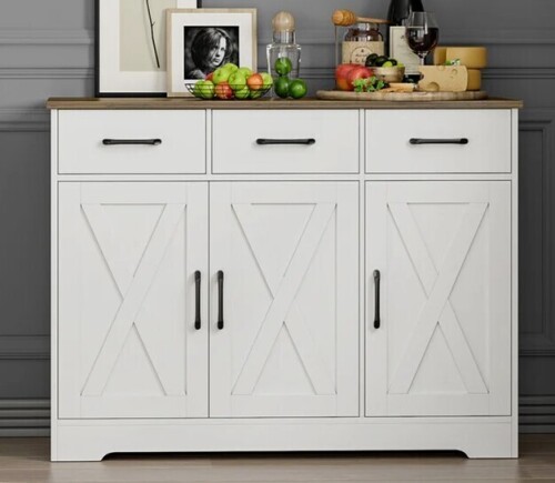 Laurel Foundry Tahara 42.5" Wide 3 Drawer Sideboard in White New in Box $499