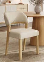 Christopher Knight Home - Upholstered Back Side Dining Chair With Rubber Wood Legs, Cushioned Seat And Supportive Back For Stylish Comfort - Natural New in Box $399