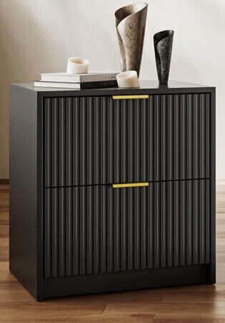 Latitude Run Nightstand With 2 Drawers in Black New in Box $299