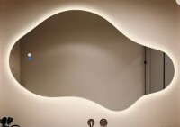 Wrought Studio Asymmetrical LED Frameless Backlit Wall Mirror Bathroom Vanity Mirror with 3 Color Adjustment and Anti-Fog New in Box $399