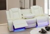 Ivy Bronx Vegan Leather Power Reclining Living Room Sofa in Cream New Floor Model On Working $2999