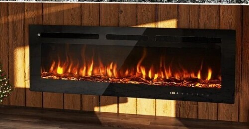 Symple Stuff Aleq 68" Recessed Wall Mounted Electric Fireplace New in Box $499