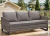 Opohoro Gray Wicker Outdoor Couch, Rattan Wicker 3-Seat Sofa High Back Couch with Gray Cushions for Garden Backyard New in Box $799
