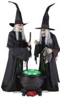 Home Accents Holiday 6.5 FT Gruesome Grounds Animated LED Witches Scene New in Box $499