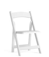 Flash Furniture Hercules Series White Wood Folding Chair with Vinyl Padded Seat New in Box $99