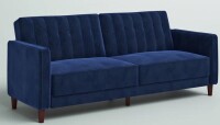 Mercury Row Perdue 81.5" Velvet Square Arm Futon in Blue New in Box $899