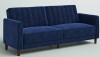 Mercury Row Perdue 81.5" Velvet Square Arm Futon in Blue New in Box $899
