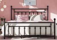 Laurel Foundry King Modern Farmhouse Edsall Metal Platform Bed with Slatted Headboard and Footboard New in Box $899