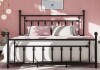 Laurel Foundry King Modern Farmhouse Edsall Metal Platform Bed with Slatted Headboard and Footboard New Open Box $899