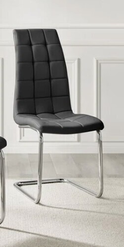East Urban Home Eubanks Luxury Faux Leather Chrome Metal Leg Cantilever Dining Chair New in Box $399