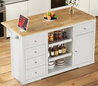 Red Barrell Studio Updated Height Kitchen Island with Drop Leaf and Charge Station New in Box $499