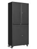 Lissimo 31.5 in. W x 72.8 in. H x 15.7 in. D Adjustable 2-Shelf Steel Freestanding Cabinet with 4 Door Drawer on Wheel in Black New in Box $499