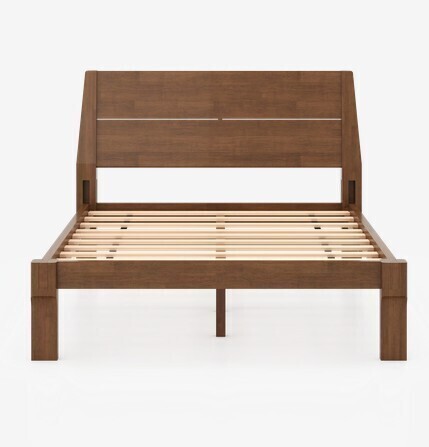 Kana Queen Japanese Joinery Bed w/ Headboard in Walnut New in Box $999