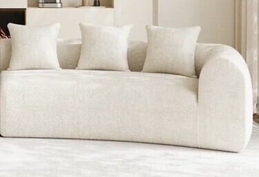 Ivy Bronx Boneless Modern Curved Sofa Oversized Compression Sofa in Beige New $1499