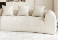 Ivy Bronx Boneless Modern Curved Sectional Sofa Oversized Compression Sofa in Beige New $1499