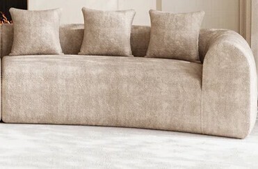 Ivy Bronx Boneless Modern Curved Sofa Oversized Compression Sofa in Light Brown New $1499