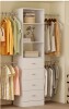 Latitude Run Closet Organizer Tower With 4 Drawers, Shelves And Extendable Hanging Rods, 46.86&ndash;60.86" Wide, White New Open Box $599