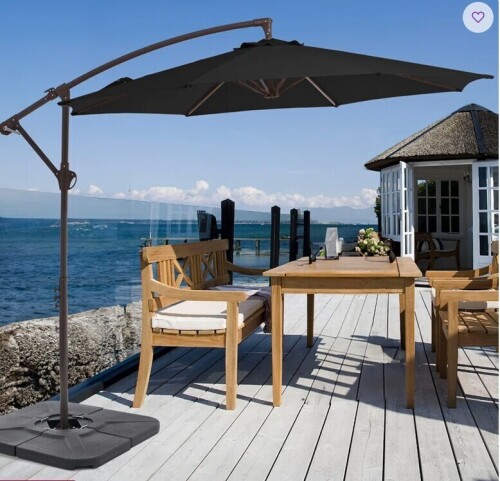 Arlmont & Co Hawkinsville 120'' Cantilever Umbrella in Black $399