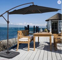 Arlmont & Co Hawkinsville 120'' Cantilever Umbrella in Black New in Box $399