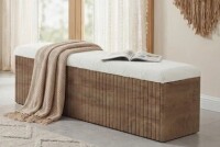August Grove 63" Upholstered End of Bed Storage Bench New in Box $399
