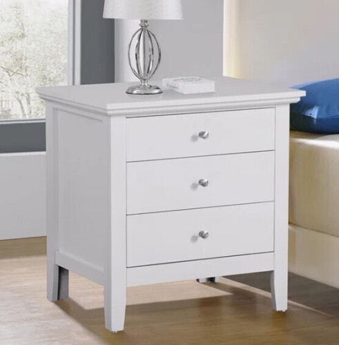 Lark Manor Hammond 3 Drawer Nightstand in White New In Box $399