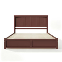 Lark Manor Adainville 50" H Modern Queen Size Solid Wood Bed with 2 Storage Drawers, Espresso, New in Box $399