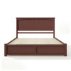 Lark Manor Adainville 50" H Modern Queen Size Solid Wood Bed with 2 Storage Drawers, Espresso, New in Box $399