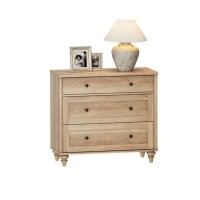 WAMPAT Farmhouse Style Dresser with 3 Wooden Drawers, Mid Century Modern Wooden Closet Storage Organizer, Oak, New in Box $499