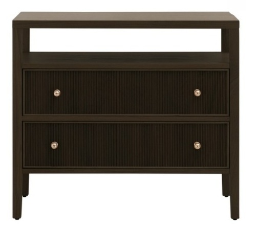Orient Express Furniture Highland Open Shelf 2-Drawer Nightstand in Brown New in Box $1499