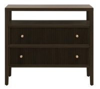 Orient Express Furniture Highland Open Shelf 2-Drawer Nightstand in Brown New in Box $1499
