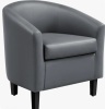 Ebern Designs Seldon 28'' H Vegan Leather Barrel Chair New in Box $599